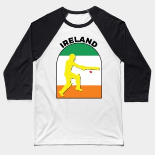 Ireland Cricket Batsman Ireland Flag Baseball T-Shirt